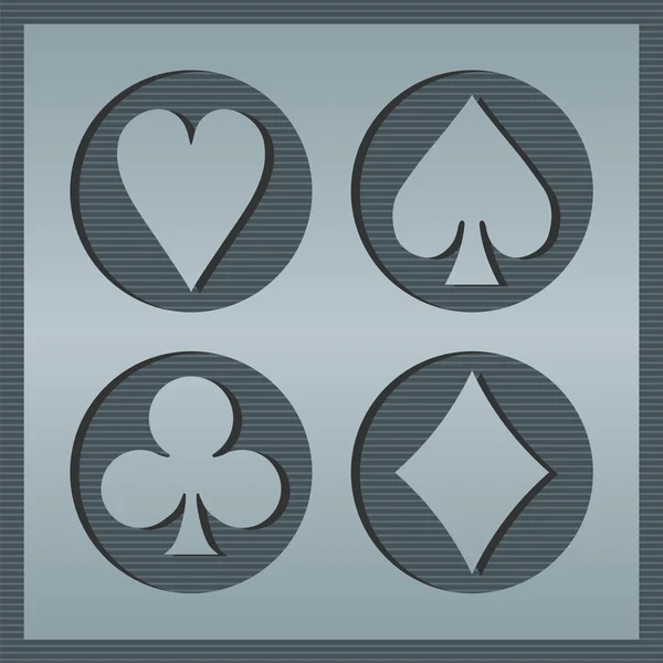 Poker kaart pictogrammen — Stockvector