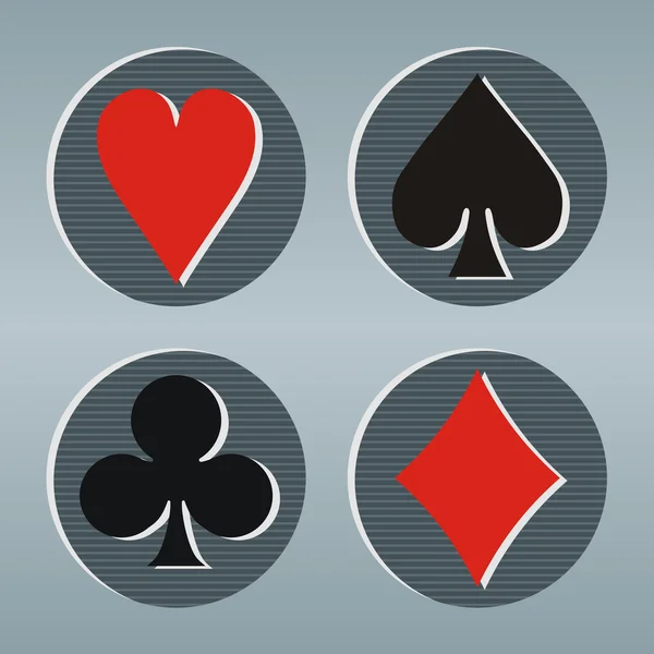 Poker playcard pictogrammen — Stockvector