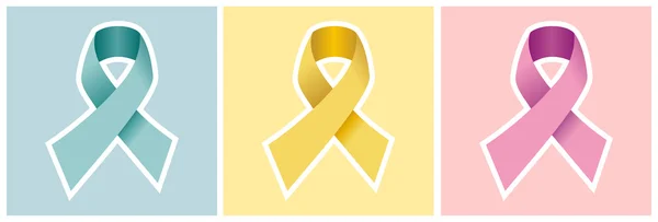 Ruban de cancer sur coloré — Image vectorielle