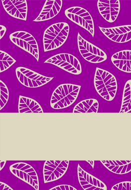 Leaves on purple background clipart