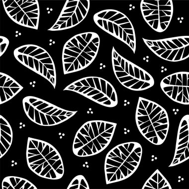 Leaves on black background clipart