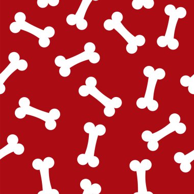 White bones on red background clipart