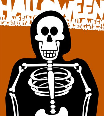 Halloween Skeleton Background. Greeting clipart