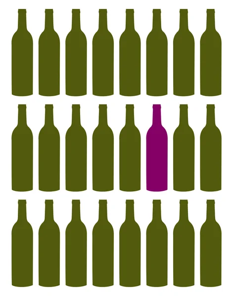 Set bottiglie di vino — Vettoriale Stock