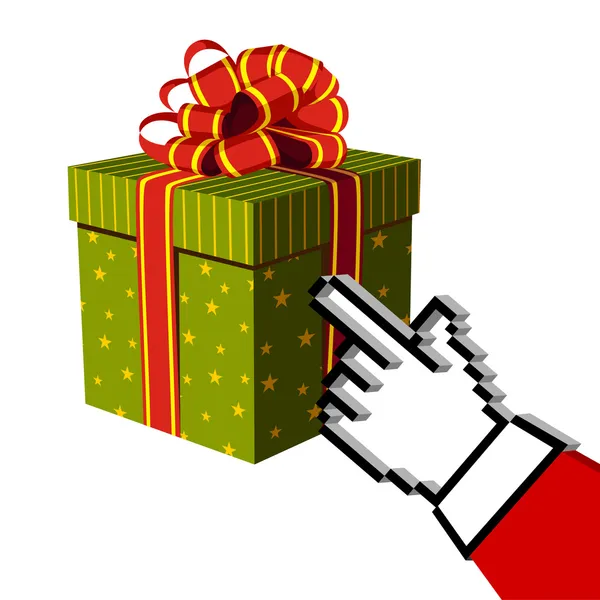 Regalo di Natale e Santa acquisto online — Vettoriale Stock