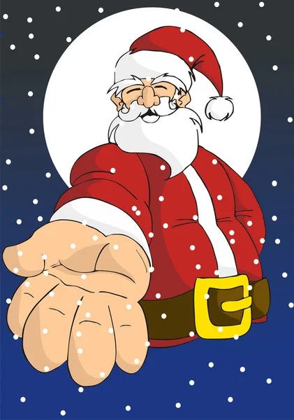 Happy Santa giving han — Stock Vector