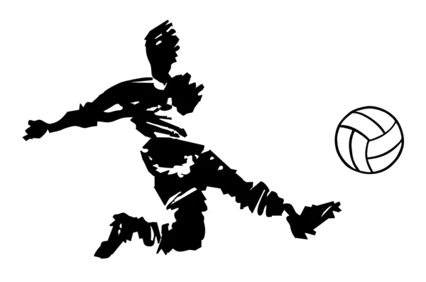Footballeur tir — Image vectorielle