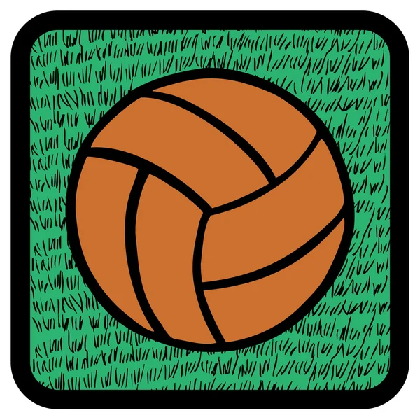 Pallone da calcio sopra l'erba — Vettoriale Stock