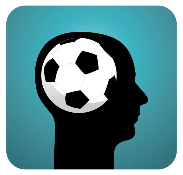 Cérebro de bola de futebol — Vetor de Stock