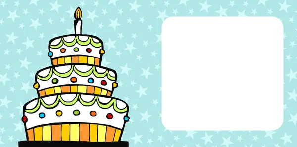 Birthday cake card — Stock Vector