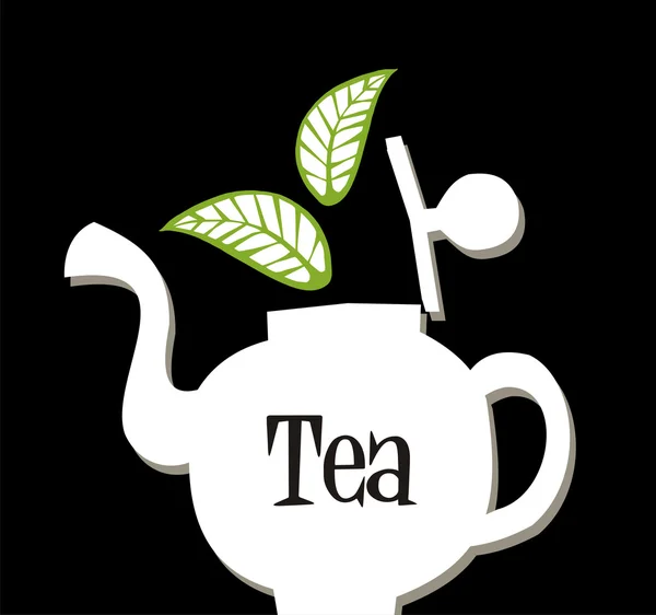 Teapot on black background — Stock Vector
