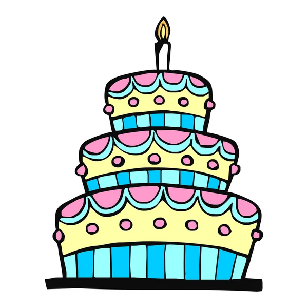 Colorful birthday cake — Stock Vector