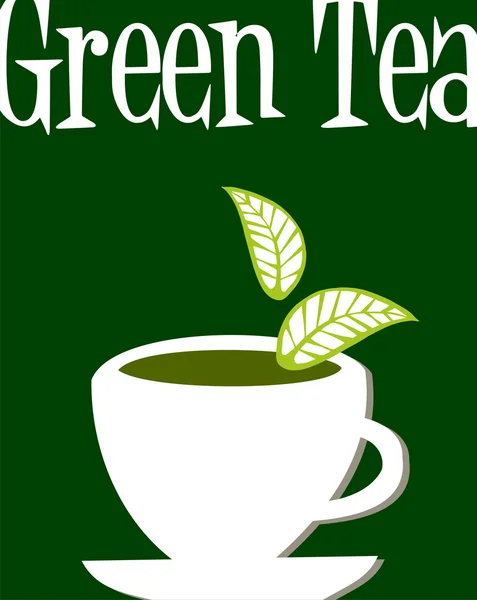 Green tea label — Stock Vector