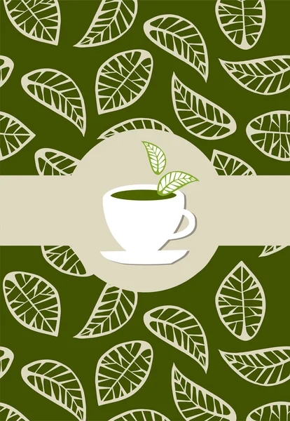 Groene thee pakketetiket — Stockvector