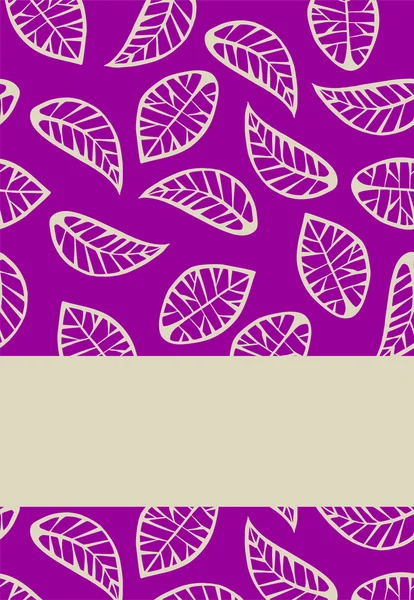 紫色背景上的叶子 — 图库矢量图片