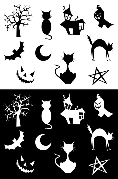Silhouettes Halloween — Image vectorielle