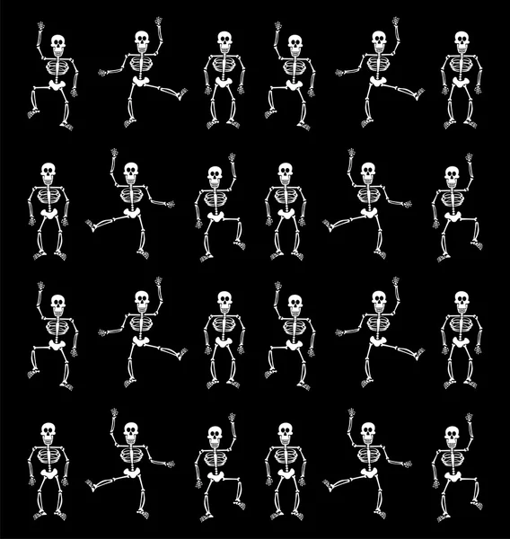 Halloween skelett mönster. — Stock vektor