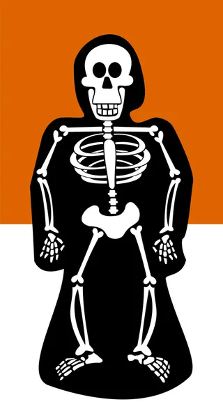 Halloween Background. Skeleton dressed i — Stock Vector