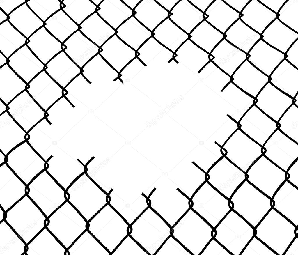 Cut wire fence