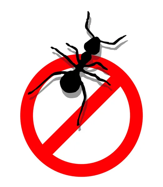 Förbjudet för att ange myror — Stock vektor