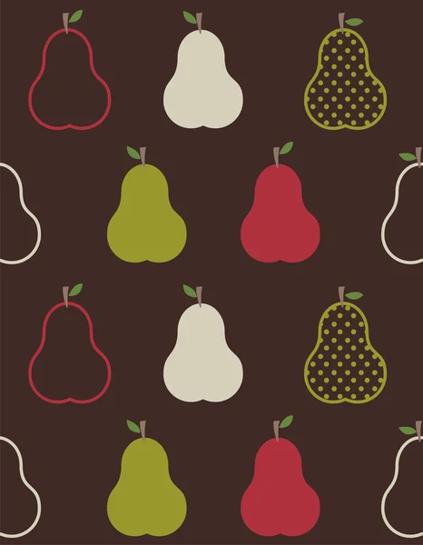Retro colorful pears pattern — Stock Vector