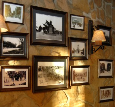 Pictures hanging on a wall clipart