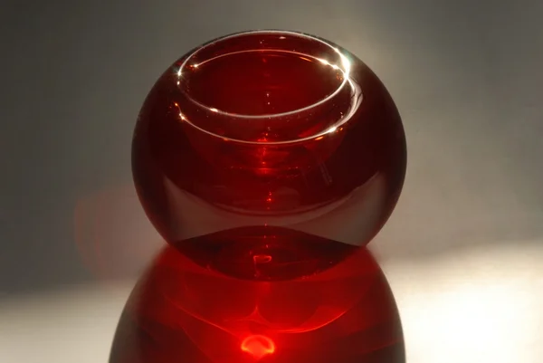 Red glass bowl — Stock Photo, Image