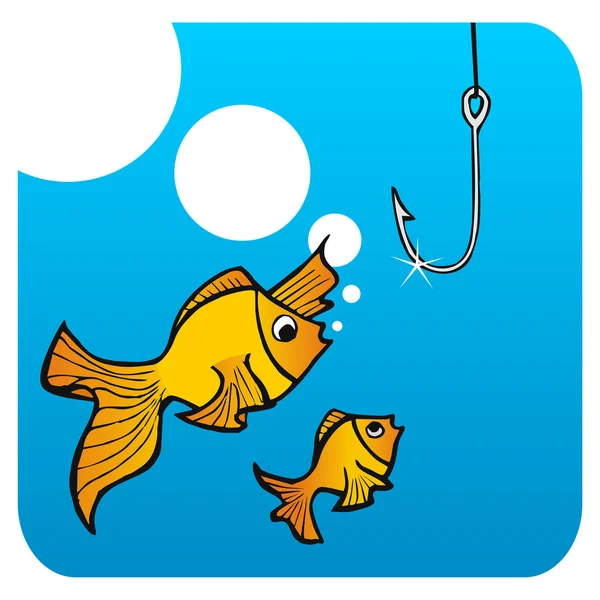Pères poisson leçon — Image vectorielle