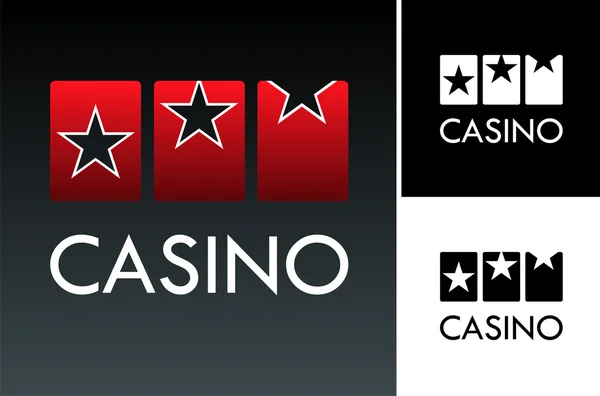 Spielautomaten und Casino-Logo — Stockvektor