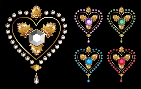 Алмазные сердца любят — стоковый вектор
