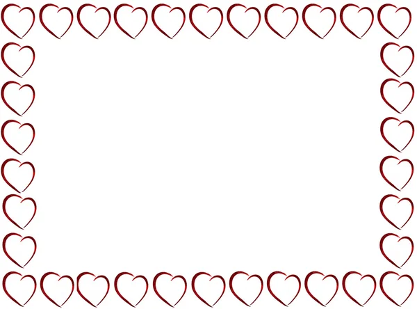 Red heart border — Stock Photo, Image