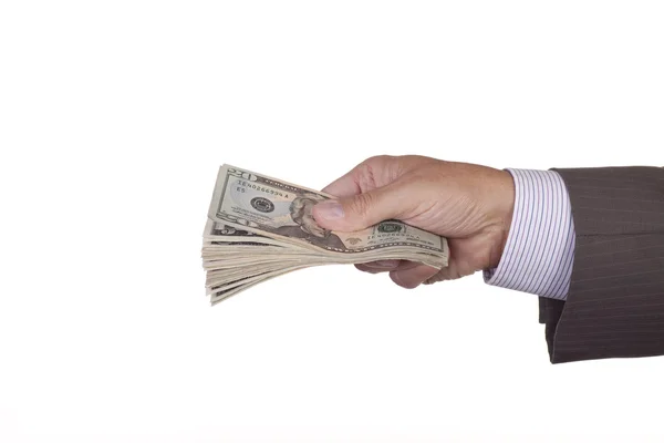 stock image Hand and Money on White