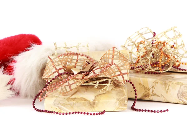 크리스마스 선물 산타의 모자에 — 스톡 사진