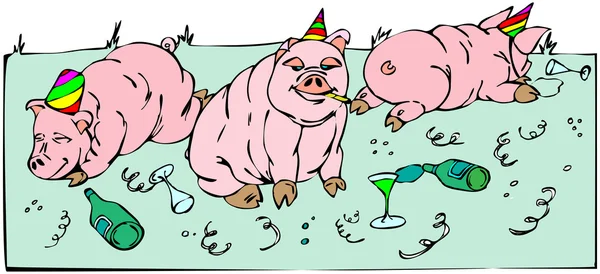 Celebración de cerdos — Archivo Imágenes Vectoriales