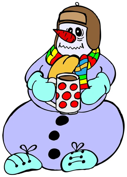 Snowman with flu — Stock Vector