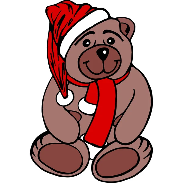 Urso de pelúcia de Natal — Vetor de Stock