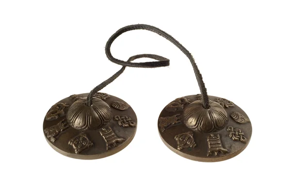 西藏青铜编钟，全套 — 图库照片
