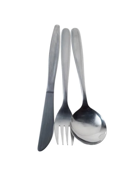 Fourchette, couteau de table et cuillère — Photo