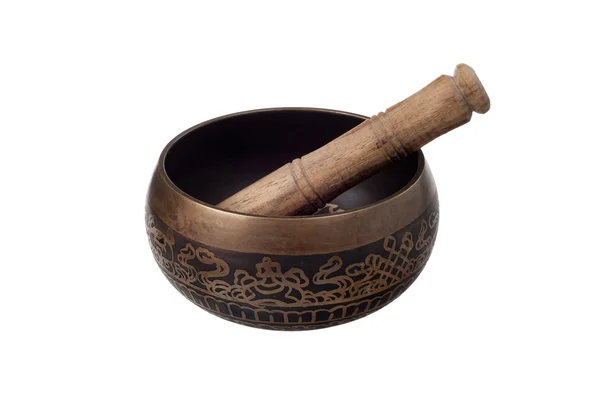 Taça de canto de bronze tibetano — Fotografia de Stock