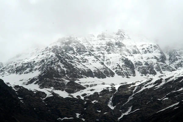 Besneeuwde, rotsachtige berg — Stockfoto