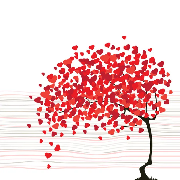 Walentynki dzień streszczenie z drzewa — Wektor stockowy