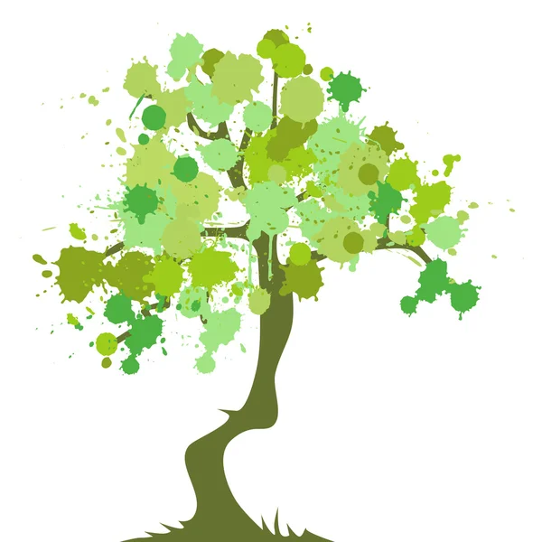 Begreppet träd - blotting, våren — Stock vektor
