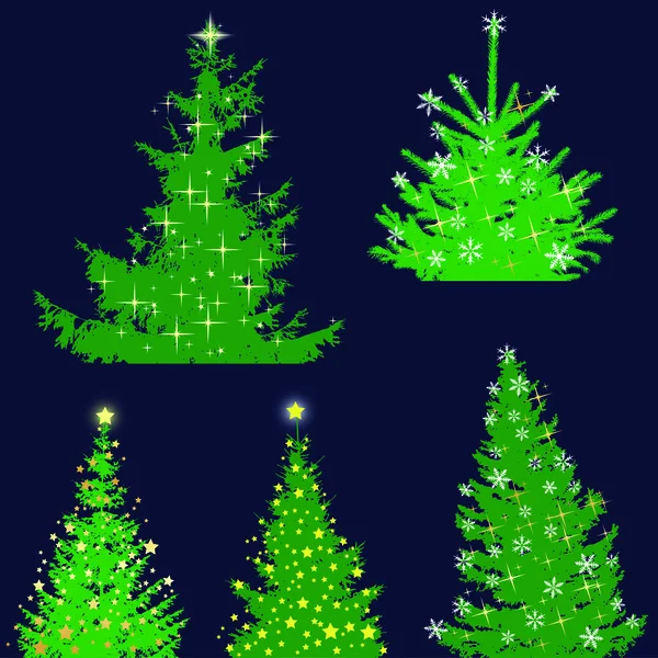 Christmas tree, set — Stock Vector