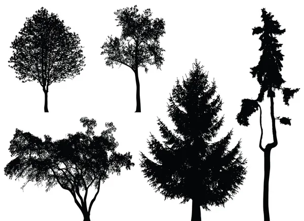 Ağaçlar - vektör set — Stok Vektör