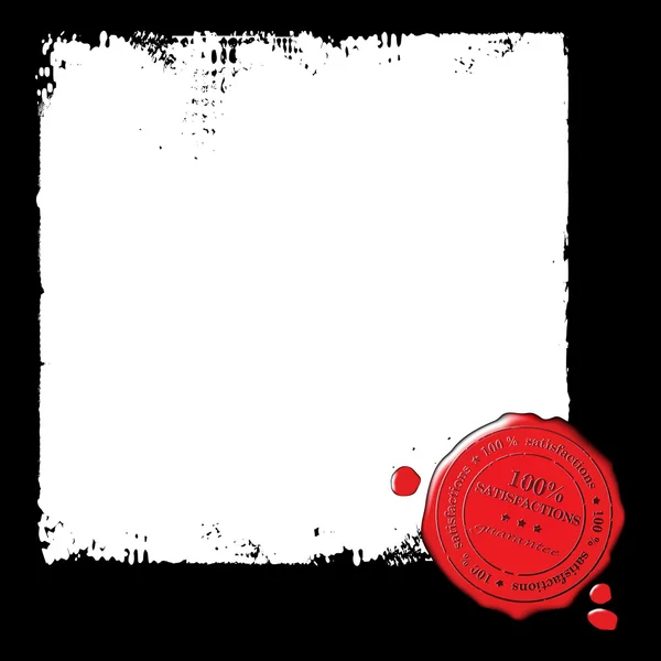 Papel viejo con sello de cera roja — Vector de stock