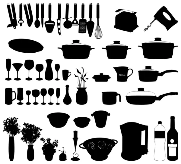 Keuken objecten, instellen — Stockvector