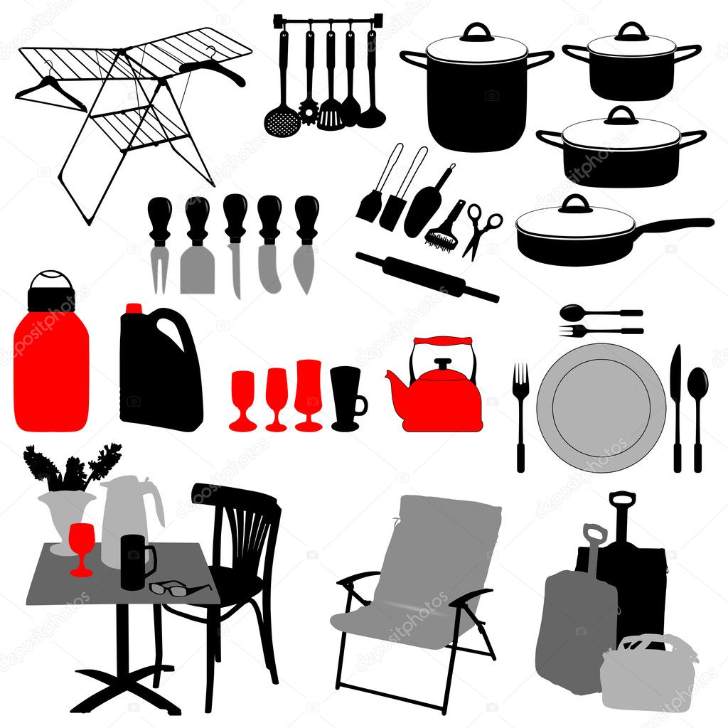 Kitchen objects, set