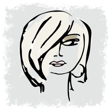 Woman face silhouette for your design clipart