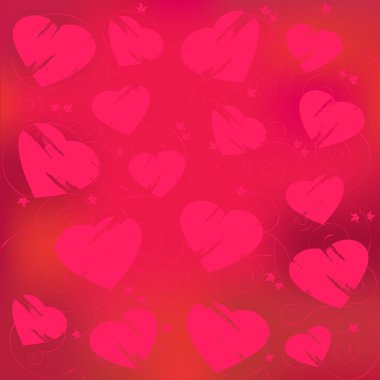 Valentine's day abstract, red heart clipart