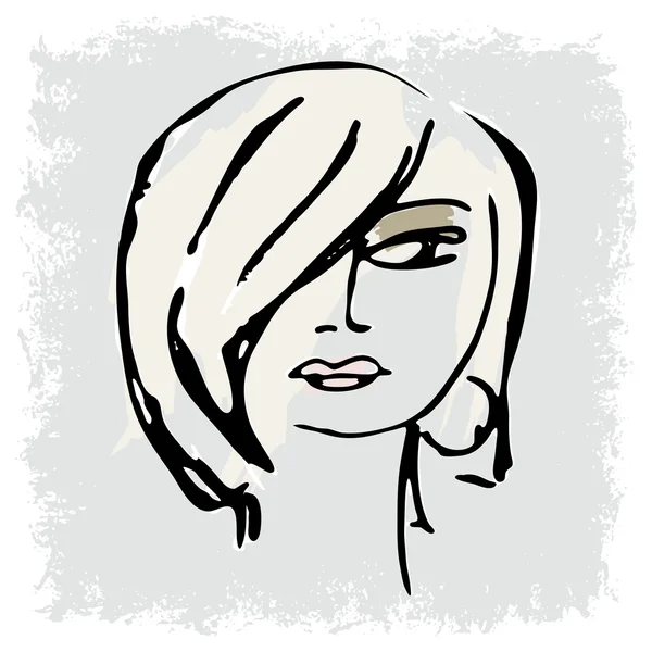 Senin tasarımın için kadın yüzü silueti — Stok Vektör